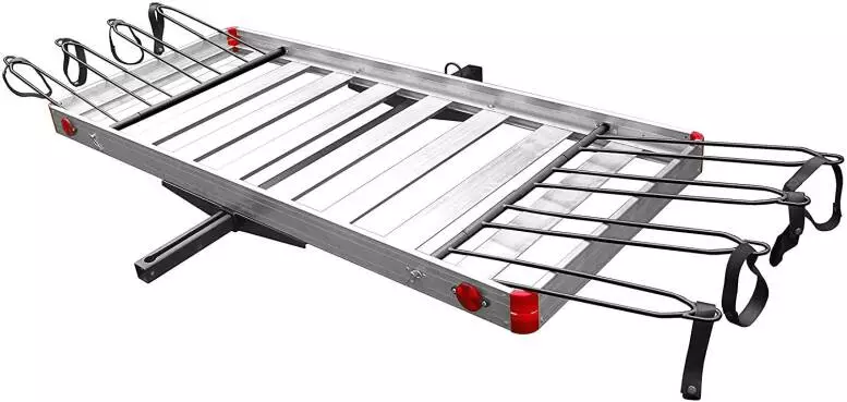 Tow Tuff Aluminum Cargo Carrier with Bike Rack