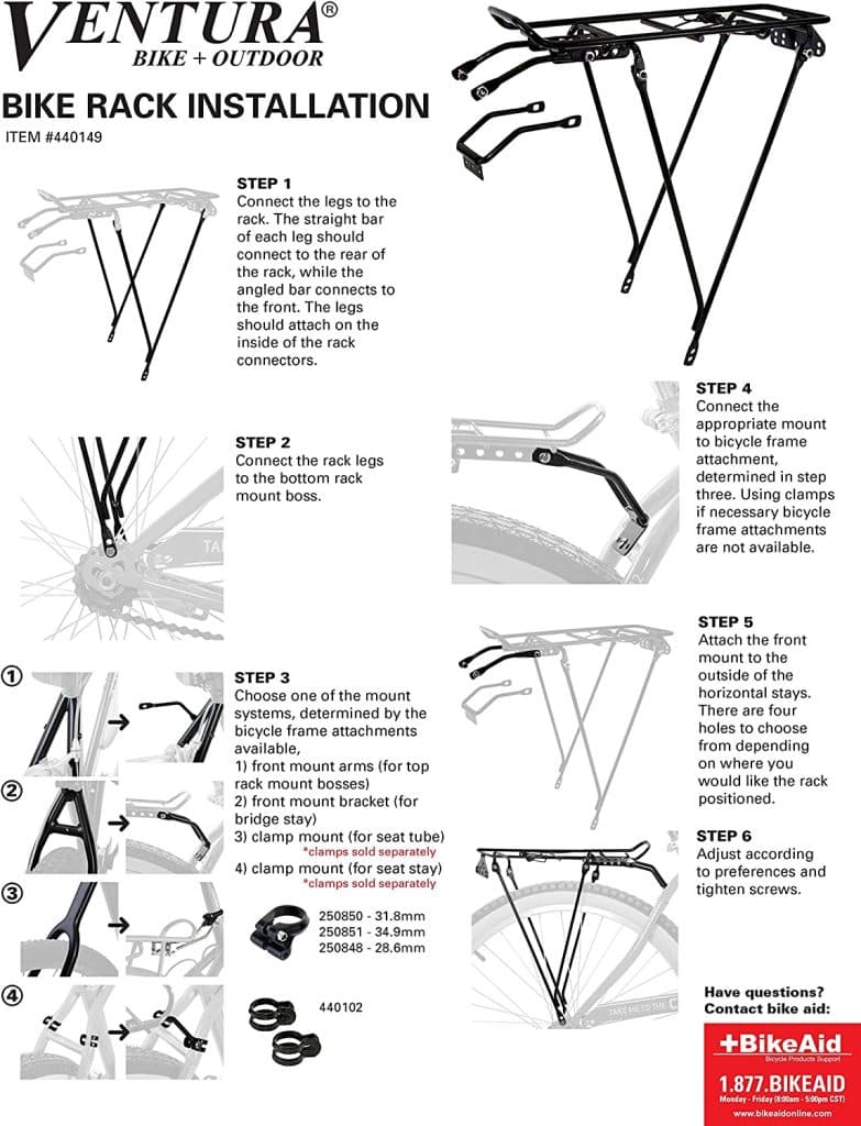 ventura carrier rack instructions
