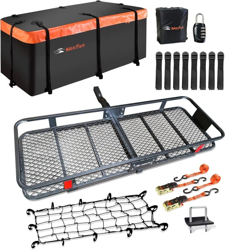 MeeFar Folding Hitch Mount Cargo Carrier Basket